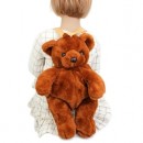 Rusty brown Teddy bear back pack with black loop and adjustable straps